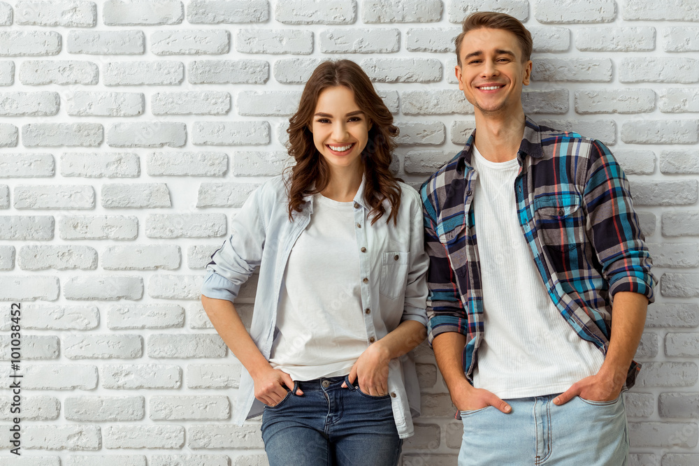 Young couple in the studio Young couple in the studio