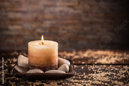 Stones and aromatic candles