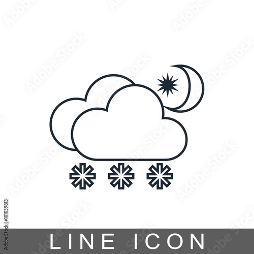 snow cloud moon meteo icon