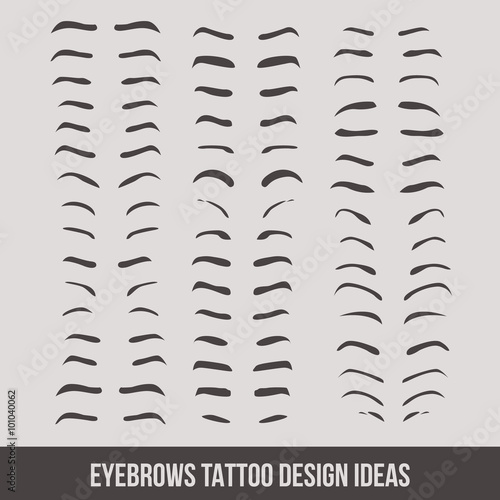 Eyebrows tattoo design ideas. Vector tatto.