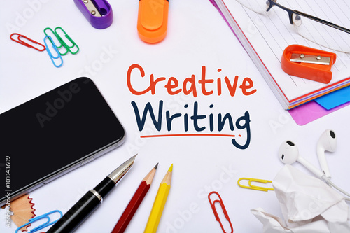 Creative Writing design with smartphone