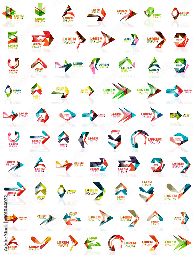 Paper style arrow logos