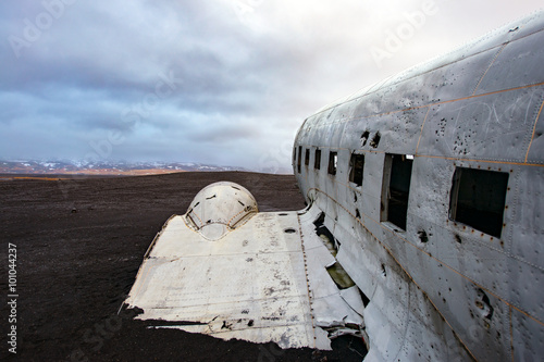 Foto Crashed plane in south iceland near vic