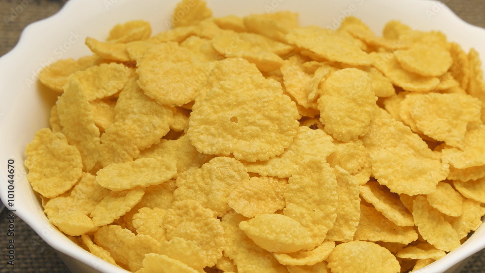 corn-flakes rotating on table corn-flakes rotating on table