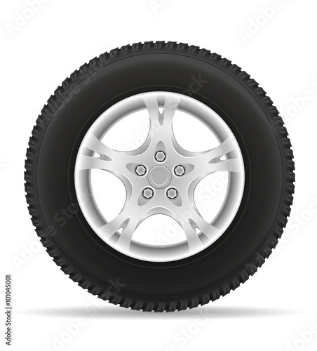 car wheel tire from the disk vector illustration