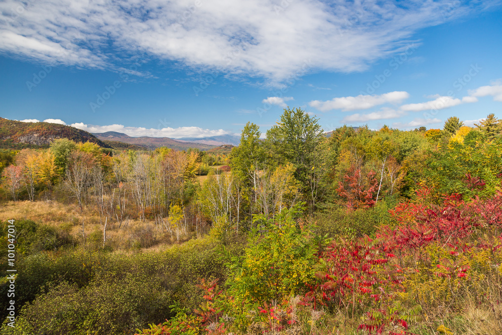 Colorful White mountain National forest in autumn, New  Hampshir