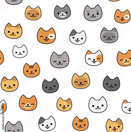 Fototapeta Naklejka Na Ścianę i Meble -  Cute cat pattern