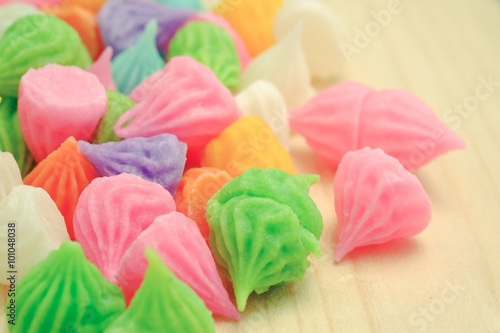 Aalaw thai candy dessert with filter effect retro vintage style
