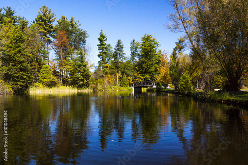 Fall Colors on Scenic Pond in Ontario