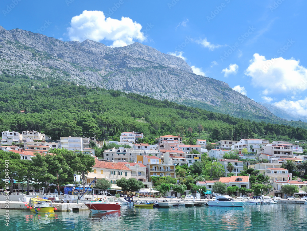 der beliebte Urlaubsort Brela an der Makarska Riviera in Dalmatien,Adria,Kroatien