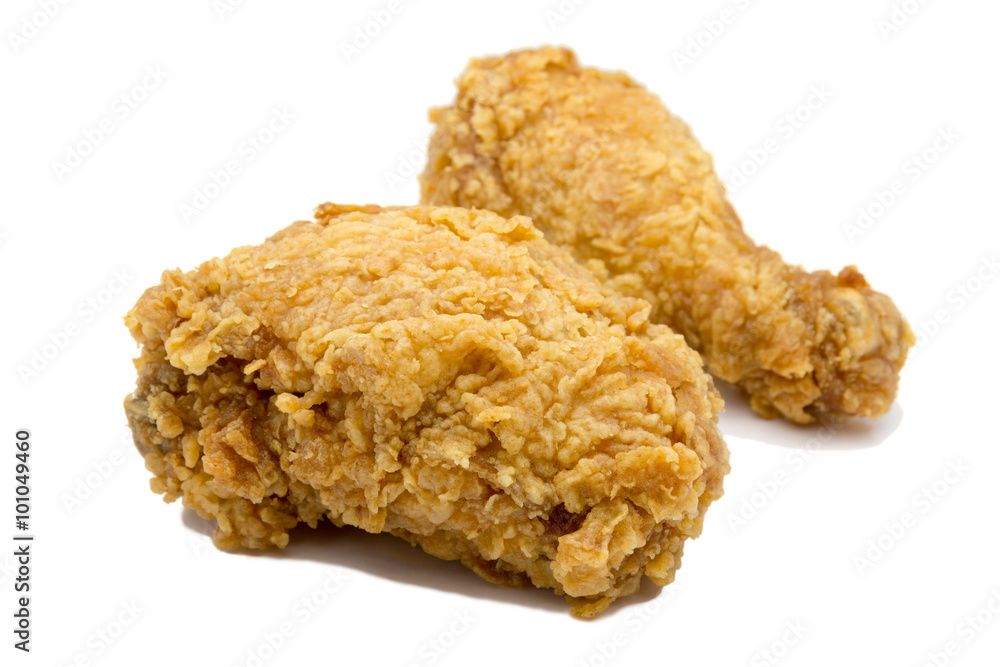 Fried chicken isolated on white background Fried chicken isolated on white background
