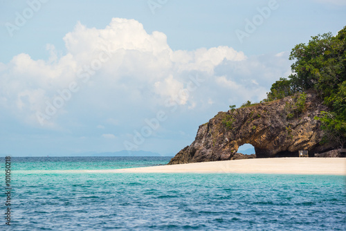 Stone arch with beautiful beach at Koh Khai in Andaman Sea,Tarut