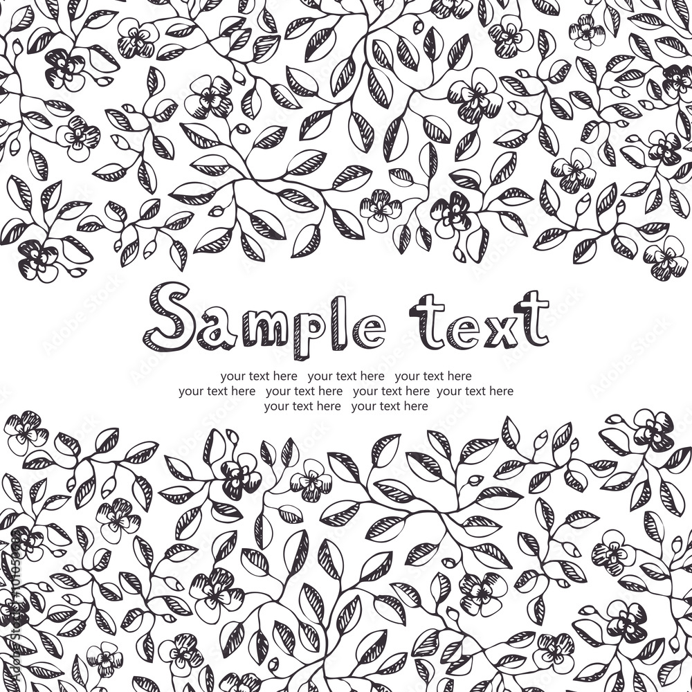 Flower and leaves invitation Flower and leaves invitation