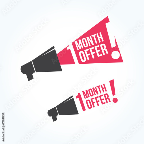 1 Month Offer Megaphone Icon