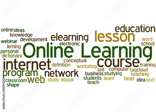 Online Learning, word cloud concept 7 photo