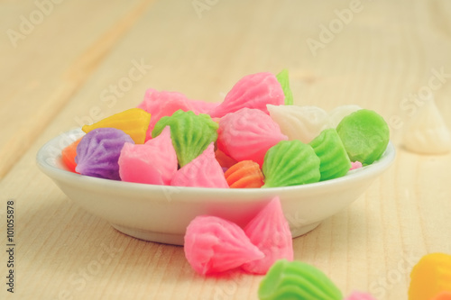 Aalaw thai candy dessert with filter effect retro vintage style © Nattapol_Sritongcom