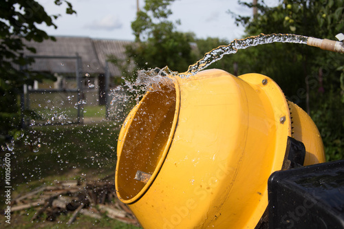 Wash Yellow concrete mixer