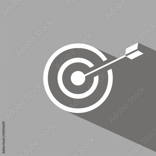 Tiro con arco. Icono de una diana sobre fondo gris
