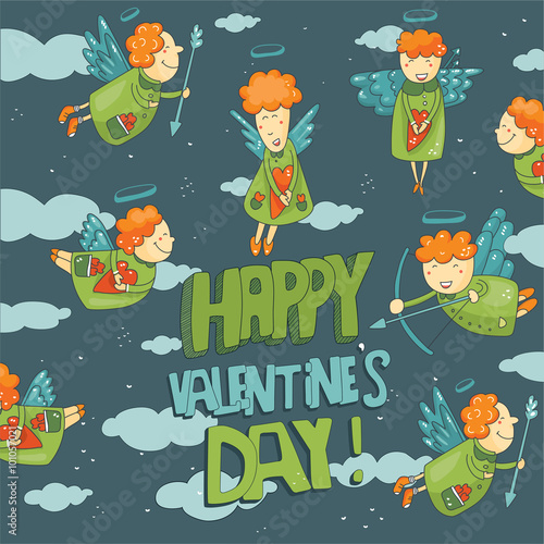 background with cupids