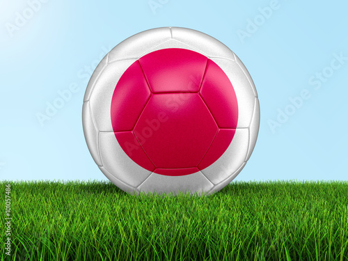 Soccer football with Japanese flag. Image with clipping path