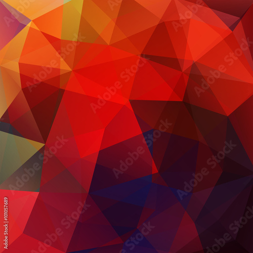 Abstract mosaic background. Triangle geometric background. Design elements. Vector illustration. Red  orange  brown colors.