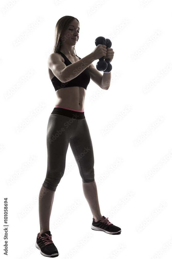 beautiful young woman portrait fitness squats beautiful young woman portrait fitness squats