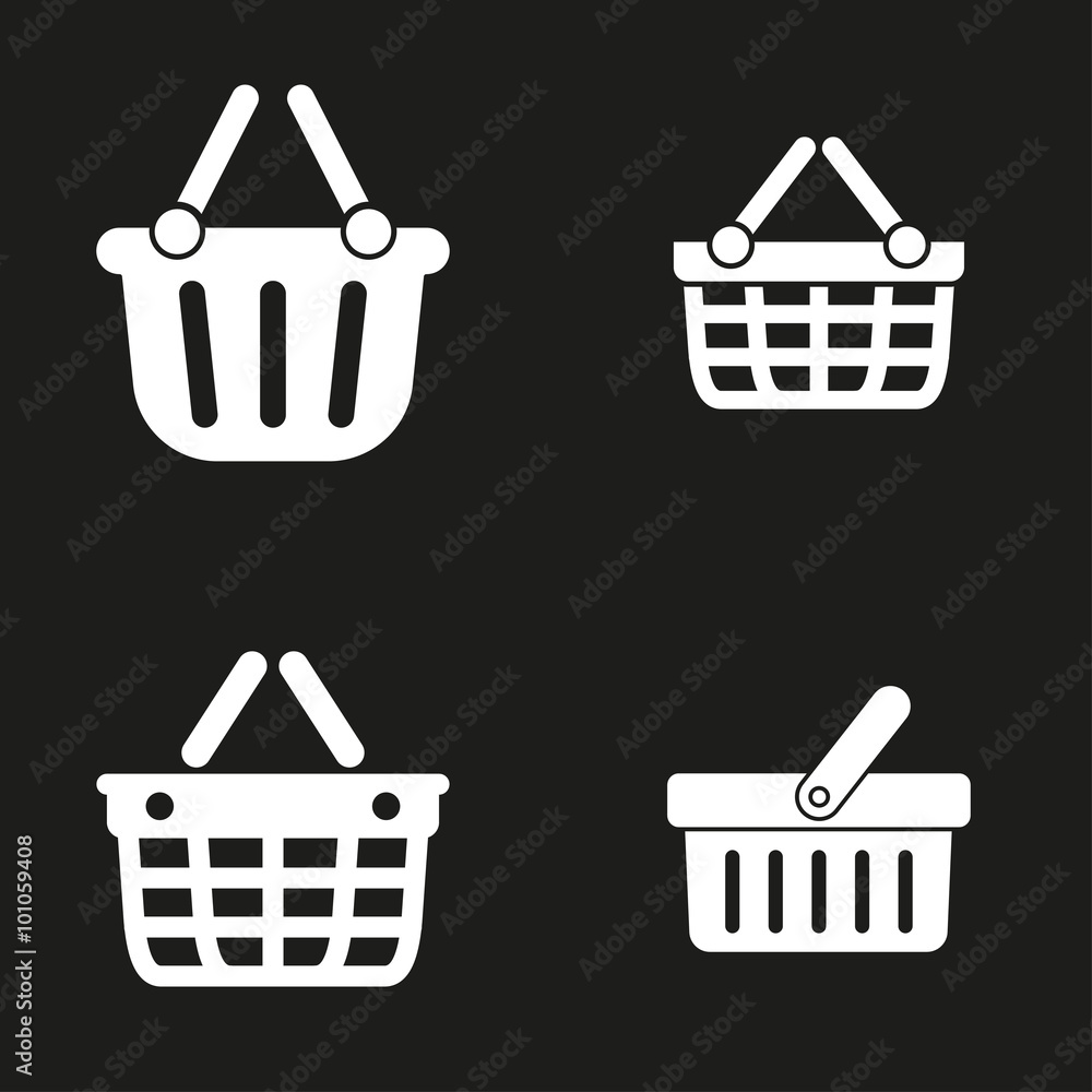 Shopping basket icons set. Shopping basket icons set.
