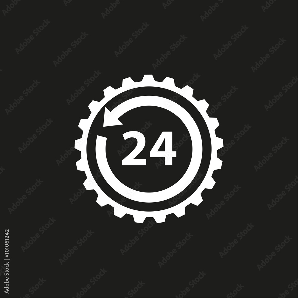 24 hour service - vector icon. 24 hour service - vector icon.