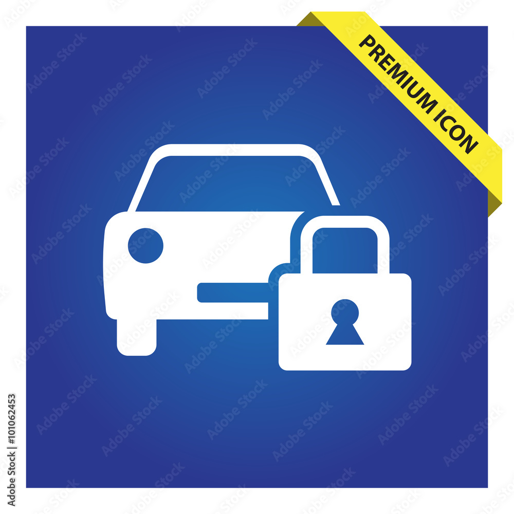 Locked car sign icon. Locked car sign icon.