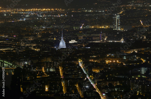 turin with the illuminated buildings and Mole Antonelliana © ChiccoDodiFC