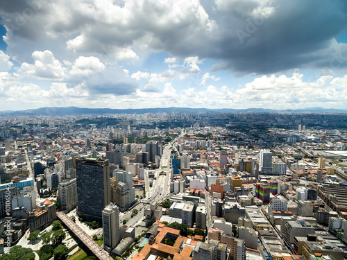 Aerial View of Santa Ifigenia viaduct in Sao Paulo, Brazil