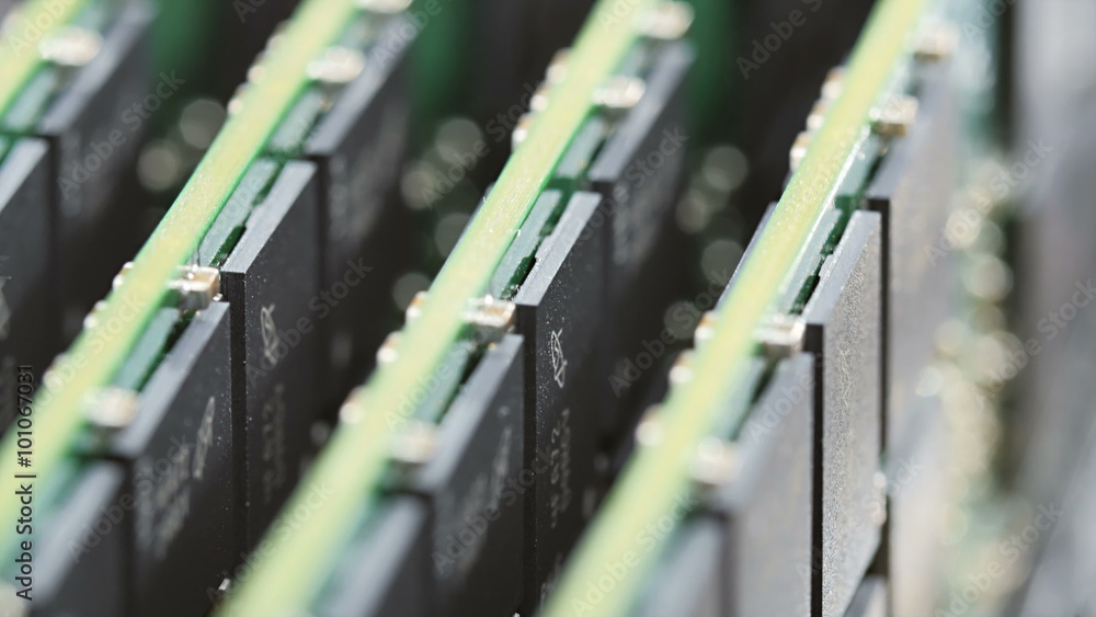 DDR4 computer memory modules (RAM) installed, sliding video, macro view DDR4 computer memory modules (RAM) installed, sliding video, macro view