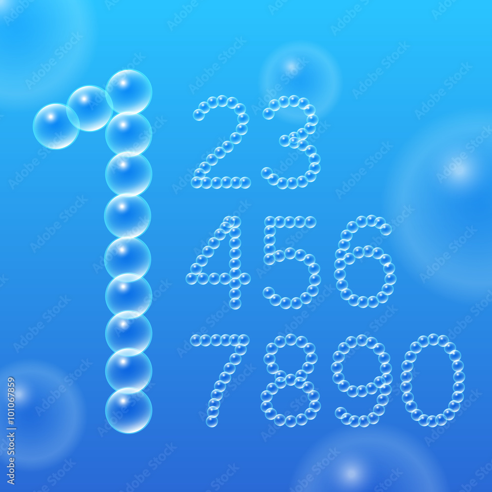 Numbers 0-9 of Air Bubbles Numbers 0-9 of Air Bubbles