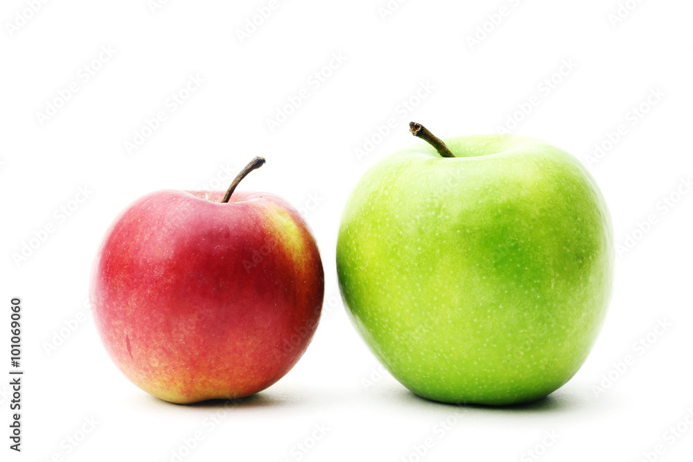 Red and green apple isolated on a white background Red and green apple isolated on a white background