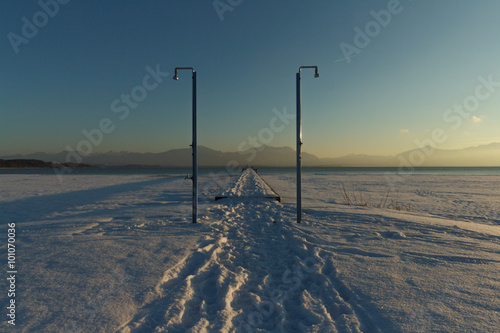 Fotografie Duschen am winterlichen Chiemsee