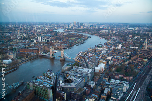 LONDON, UK - JANUARY 27, 2015: Tower bridge and River Thames at sunset