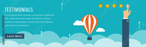 Vector customer testimonials concept banner illustration