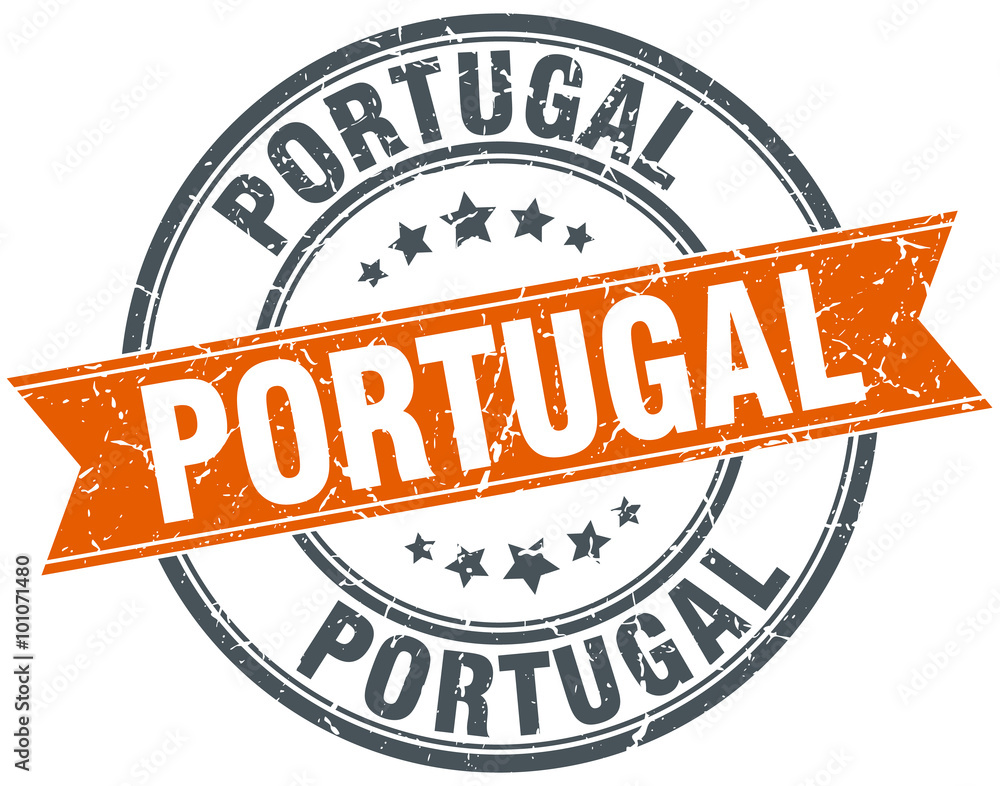 Fototapeta premium Portugal red round grunge vintage ribbon stamp