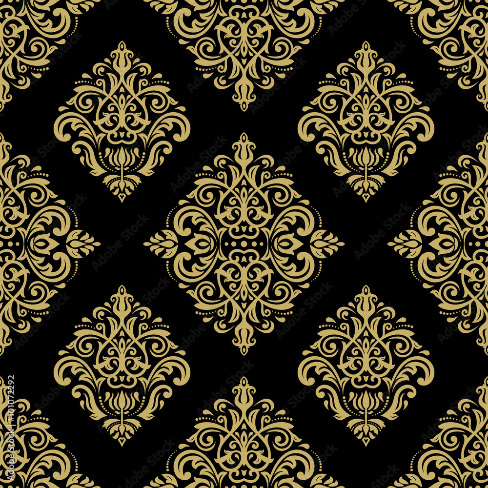 Oriental vector golden classic pattern. Seamless abstract background Oriental vector golden classic pattern. Seamless abstract background