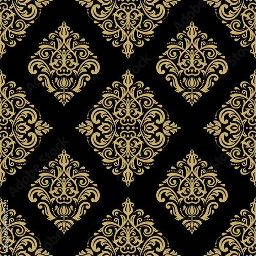 Oriental vector golden classic pattern. Seamless abstract background