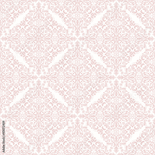 Oriental light pink vector classic pattern. Seamless abstract background © Fine Art Studio
