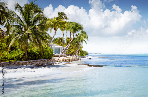 Beachfront bungalow on a tropical island