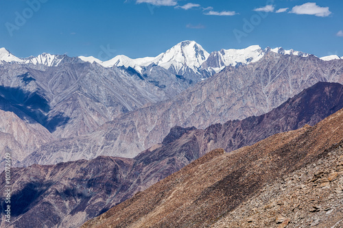 Karakorum Range mountains in Himalayas