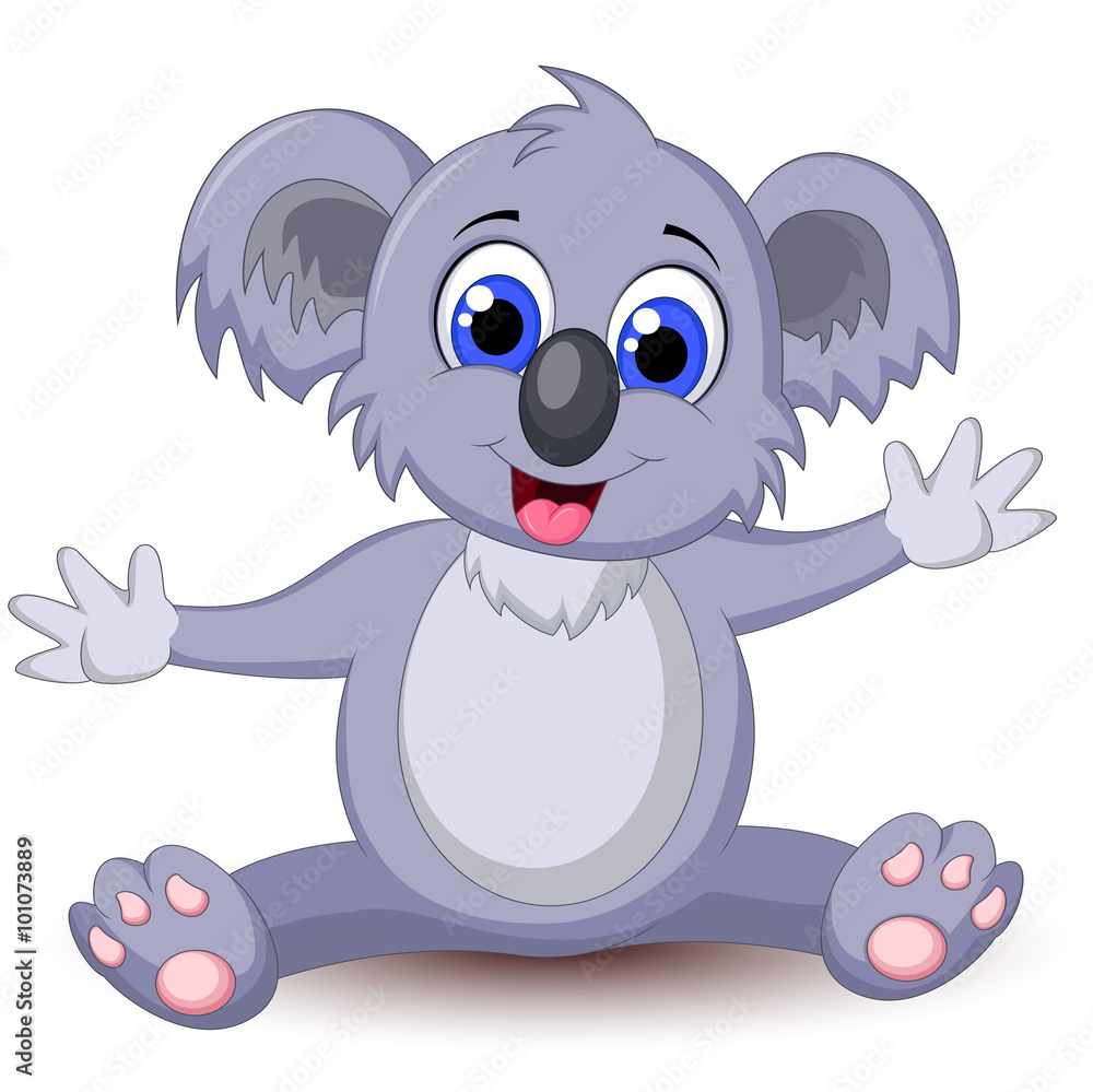 Naklejka premium happy koala cartoon for you design