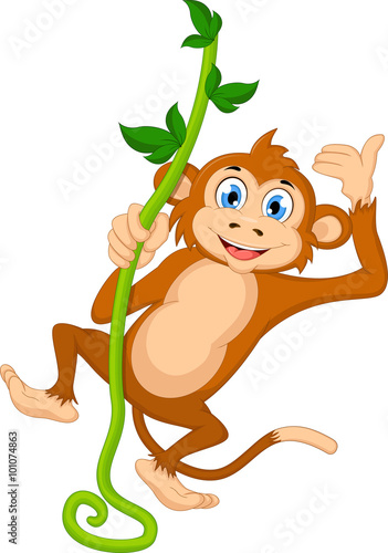 monkey cartoon hanging