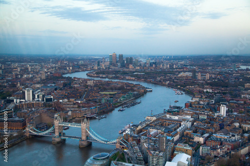 LONDON, UK - JANUARY 27, 2015: City of London at sunset and first nights lights