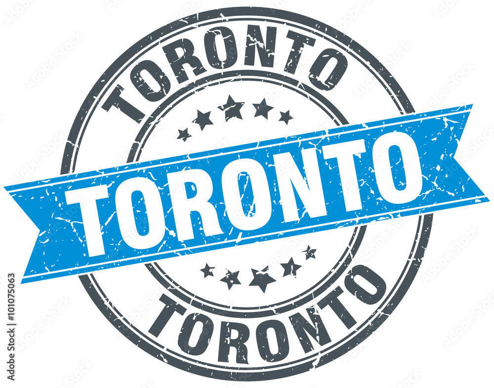 Fototapeta premium Toronto blue round grunge vintage ribbon stamp