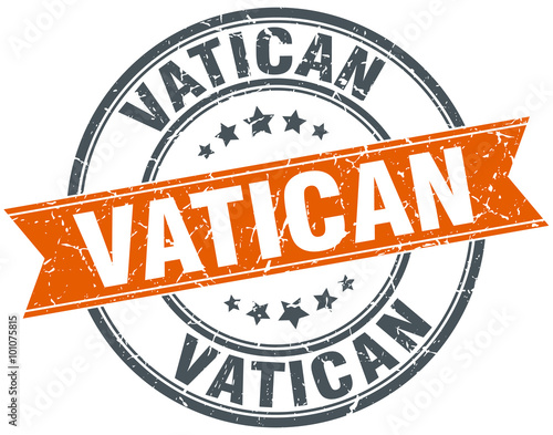 Vatican red round grunge vintage ribbon stamp