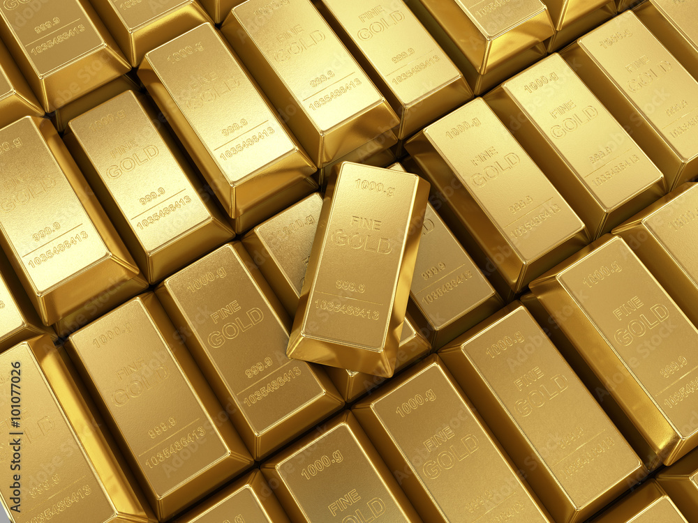 background of gold bars close up background of gold bars close up