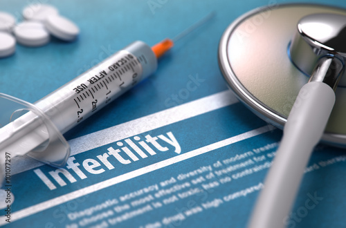 Infertility. Medical Concept on Blue Background. photo